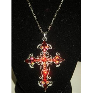 Crystal Rhinestone Cross Necklace Necklace 